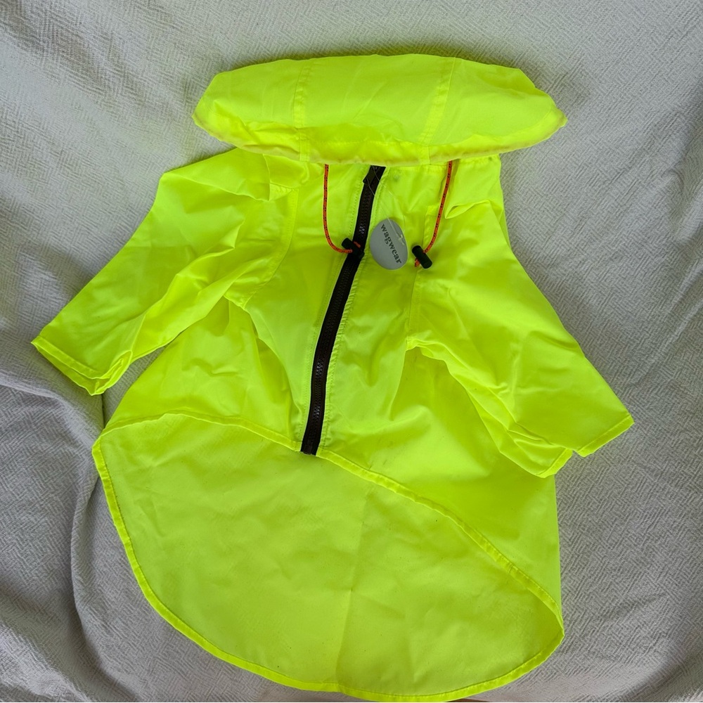 NWT Wagwear Nylon Rainbreaker - Size 24 Neon Yellow